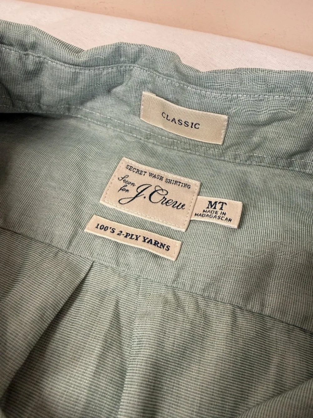 J. Crew Men's Button Up Long Sleeve 100% Cotton Shirt Size Medium - Green